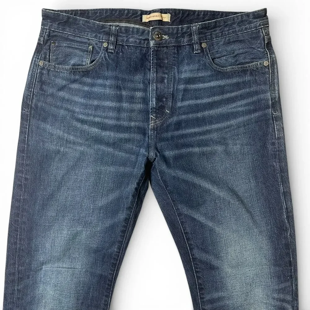 Banana Republic Heritage Jeans Mens Actual Size 36x34 Blue Denim Buttonfly
